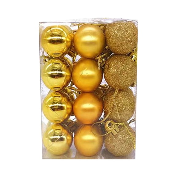 TOPRenddon 24 Pcs Christmas Ornament Christmas Tree Xmas Balls,3cm Christmas Ball Holiday Decoration With Bright Matte Powder Electroplated Colored Hanging Ball Decorations