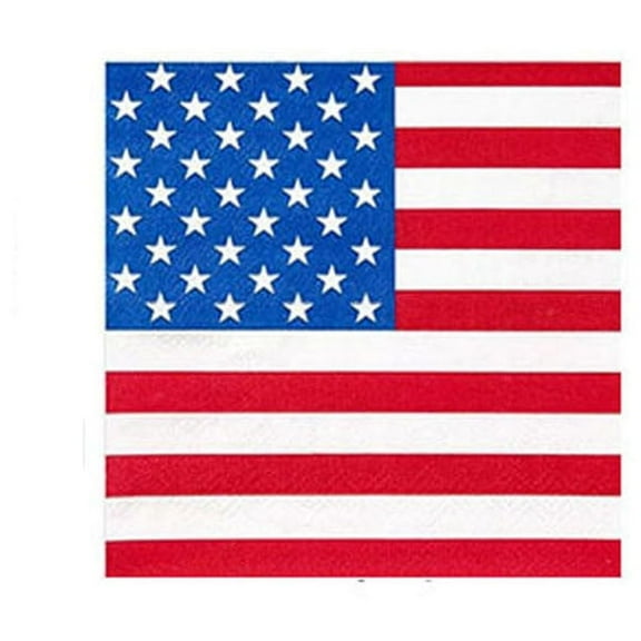 TOPRenddon 24-Piece 4th of July Dinnerware Set - Patriotic Disposable Plates, 9oz Cups & Napkins for BBQs, Picnics, Independence Day Decorations (Red White Blue Stars)