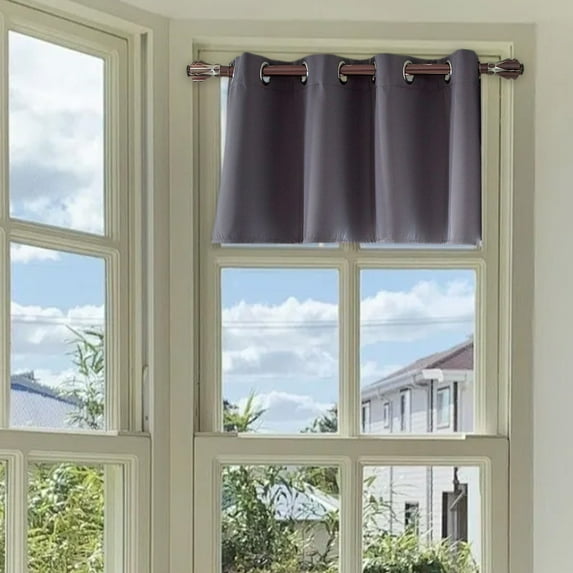 TOPRenddon 29x14 Inch Coffee Short Curtains - Blackout Kitchen Window Panels with Rod Pocket, Polyester Cafe Curtains for Sink Windows (1 Panel)