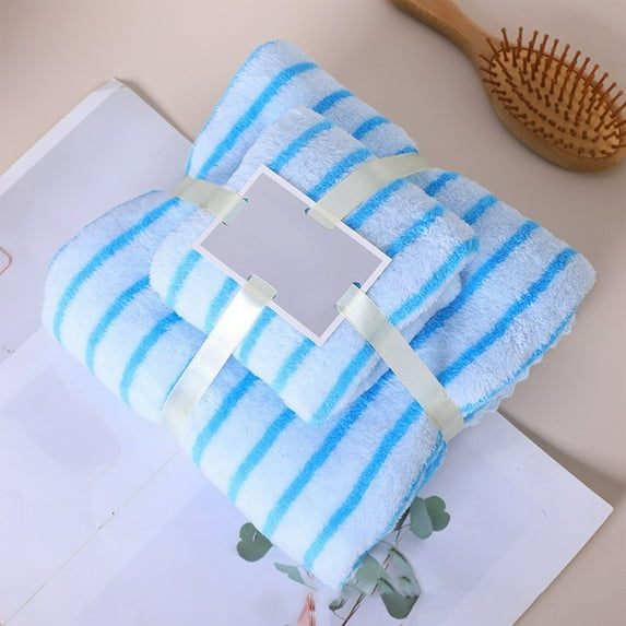 TOPRenddon 2PCS Soft Linen Premium Towel Set 1 Bath Towel 1 Washcloth Cotton Towels for Bathroom Towel Set for Adults-Highly Absorbent Soft Bath Towels Shower Towels