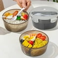 thumbnail image 1 of TOPRenddon 3-Compartment Microwave Lunch Box - Leakproof Bento Container with Utensils (17.5cm Round) for Office & Meal Prep, 1 of 5