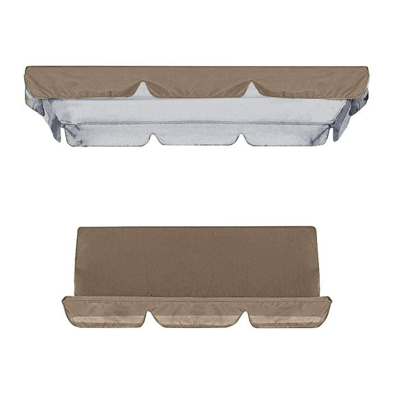 TOPRenddon 3-Person Outdoor Patio Swing Chair, Convertible Canopy Hanging Swing Glider Lounge Chair, Removable Cushions, Coffee