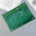 thumbnail image 1 of 3-Ring Binder Pencil Pouch - Extra Large Clear Zippered Case for Pens Markers | Heavy Duty Folder with Transparent PVC Window Organizer, 1 of 3