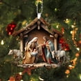 thumbnail image 1 of TOPRenddon 3D Nativity Acrylic Keychain - Religious Car Ornament & Christmas Tree Pendant with Free Hooks, Durable Holiday Decor for Home/Car/Wreath, 1 of 4