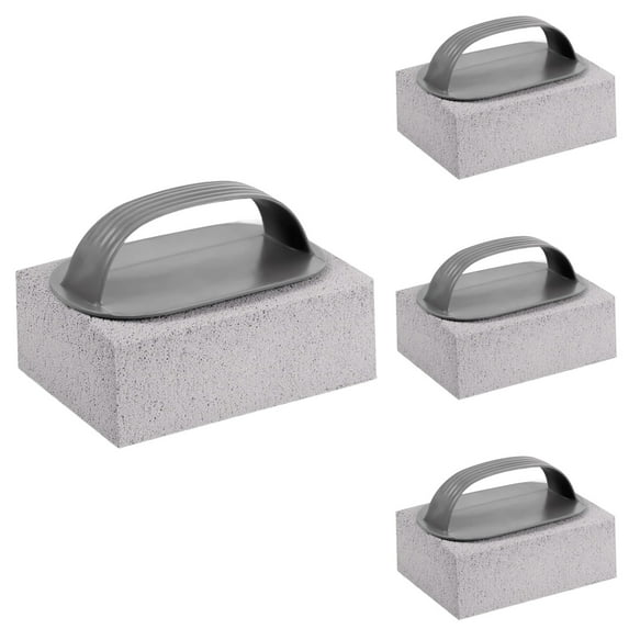 TOPRenddon 4-Pack Pumice Stone Pool Cleaning Kit – Natural Scrubber Blocks for Pool Tiles, Grout, Bathtubs & Toilets | Eco-Friendly Stain Remover for Calcium, Rust, Hard Water Deposits (Gray)