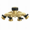 thumbnail image 1 of TOPRenddon 4 Way Brass Hose Splitter, 4 Way Hose Connector and Garden Hose Adapter for Outdoor Faucet Use, Heavy Duty Fittings to Connect to Outside Water Hose Bib, Multi Valve, 1 of 6