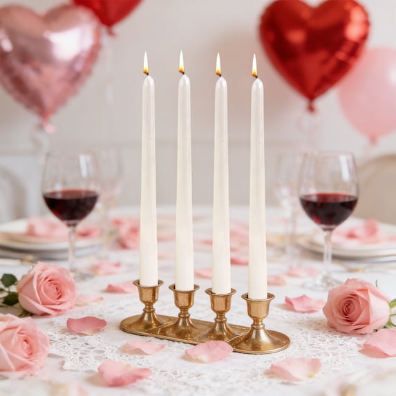 TOPRenddon 4pcs/Box Electroplated Twisted Taper Candles, 9.8" Easter Wedding Decor Wax Candles, Dripless Unscented Long Pole Candles for Net Red Restaurant Plating & Holiday Decoration