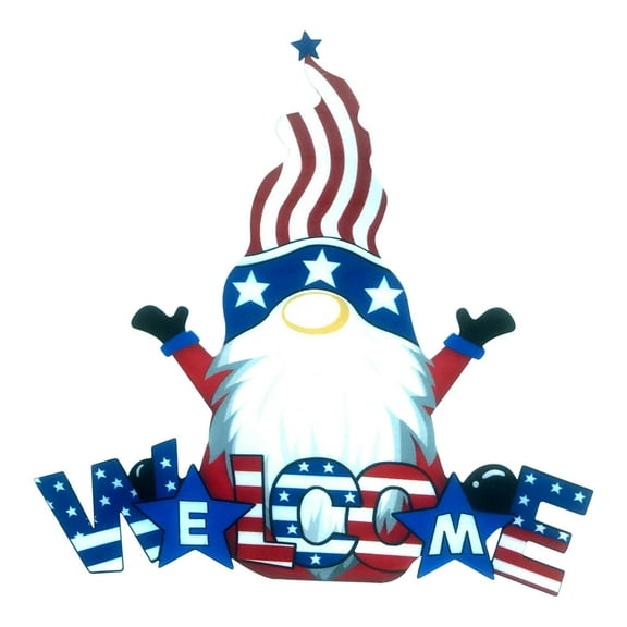 TOPRenddon 4th of July Decorations Outdoor – Patriotic Garden Gnome Stake for Yard, Porch & Balcony (Independence Day Red White Blue Weather-Resistant Iron Decor – Memorial Day Small Space Solution)