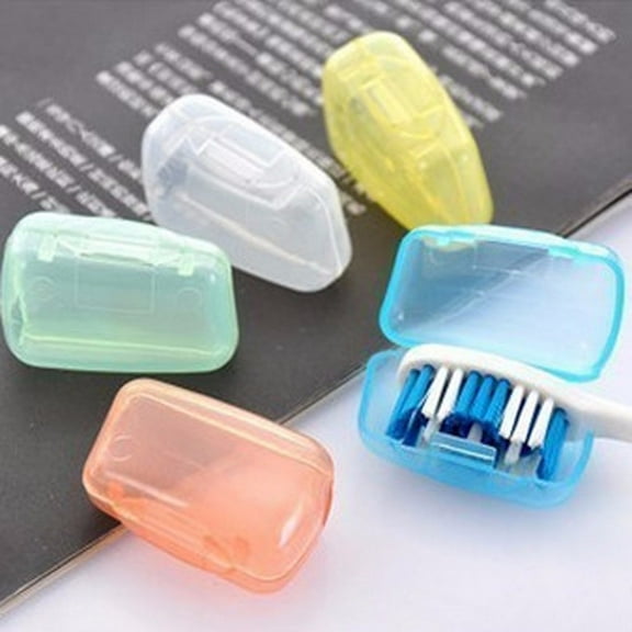 TOPRenddon 5 Pack Travel Toothbrush Head Covers, Portable Toothbrush Pod Caps Case Protector for Home and Outdoor