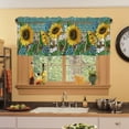 thumbnail image 1 of TOPRenddon 54 Inch Sunflower Valance Curtain - Farmhouse Rod Pocket Window Treatment for Kitchen & Living Room, Light Filtering Cottagecore Floral Tier Curtains (Multicolor), 1 of 6