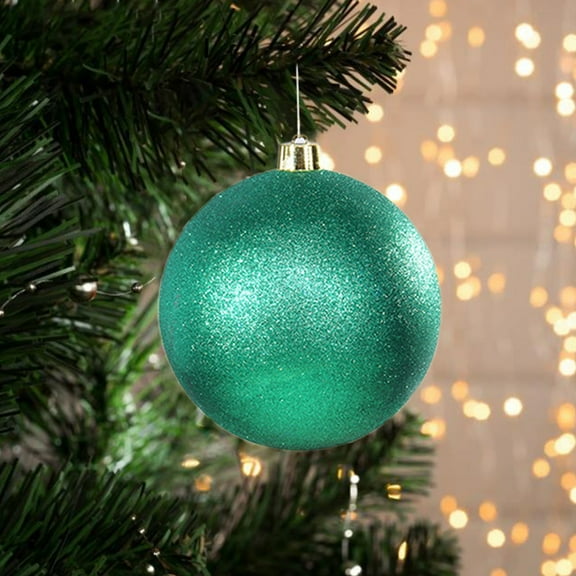 TOPRenddon 6" (150mm) Shiny Green Extra Large Solid Oversized Huge Big Outdoor Plastic, UV Ball Ornament Hanging Tree Water Resistant Ball Ornament Decorations