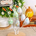 thumbnail image 1 of TOPRenddon 6 Pcs Large Easter Hanging Eggs Colorful Painted Foam Egg Easter Tree Ornaments Decor for Spring Easter Party Supplies Table Shelf Decor DIY Crafts Home Decorations, 1 of 6