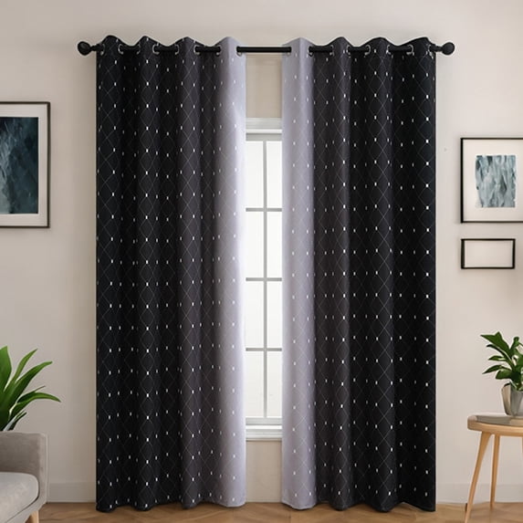 TOPRenddon 63 Inch Blackout Curtains Set of 2 - Thermal Insulated Noise Reducing Drapes for Bedroom & Living Room, Gradient Window Treatments with Rod Pocket