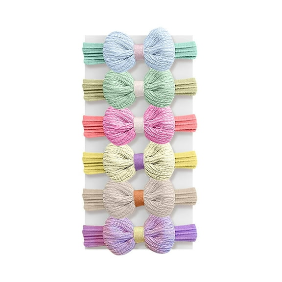 TOPRenddon 6Pcs Bow Hair Ties for Girls Flower Hair Tie Baby Toddler Hair Bands Colorful Ponytail Holders for Kids Small Hair Elastics Hair Scrunchie Soft Cute Hair Ties No Damage Hair Accessories