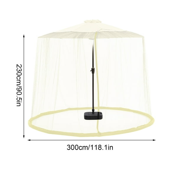 TOPRenddon 7-10ft Black Patio Umbrella Mosquito Nets, Polyester Mesh, Universal Canopy Umbrella Netting Screen, Fit 7.5 8 9 10FT Outdoor Patio Tables/Cantilever Offset Hanging Market Umbrellas
