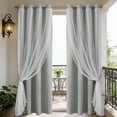 thumbnail image 1 of TOPRenddon 84 Inch Double Layer Blackout Curtains with Sheer Star Pattern, 2-in-1 Thermal Insulated Window Drapes, Room Darkening Lace Curtains for Bedroom Living Room, 1 of 6