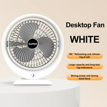 TOPRenddon 9 Inch USB Small Desk Fan, 3 Speeds Quiet Portable Desktop Table Fan, 360° Adjustment Personal Mini Fan for Home Office Car Outdoor Travel
