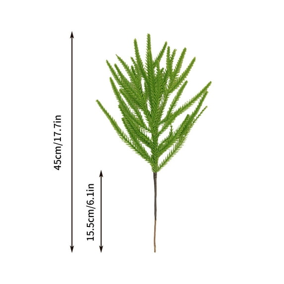 TOPRenddon Artificial Pine Branches, Plastic Pines Sprigs Christmas Stems Picks, Greenery Faux Cedar Needles Branch for DIY Garland Wreath Home Garden Centerpieces Decorations
