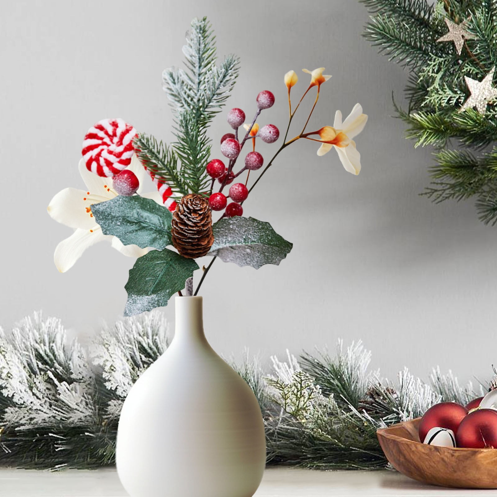 Watercolor Christmas Greenery Garland Set | Premium AI-generated Image
