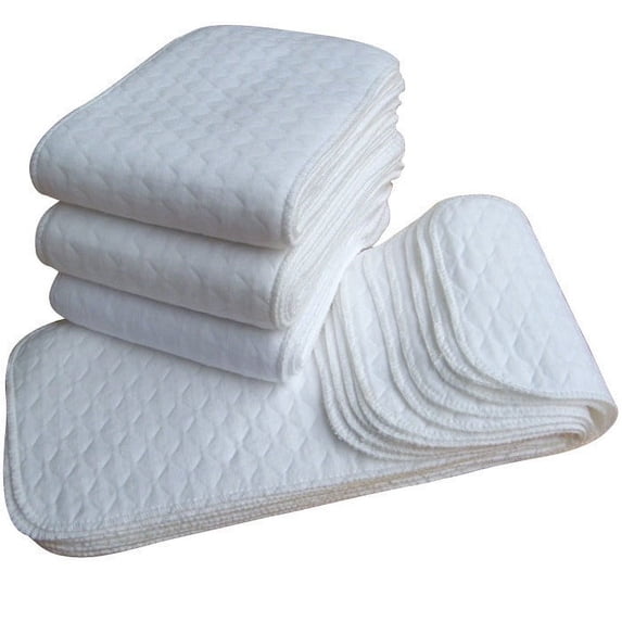 TOPRenddon Baby Cloth Diapers Washable Reusable 5-Pack Newborn Infant White Adjustable Nappies for 0-3 Years Breathable Leakproof