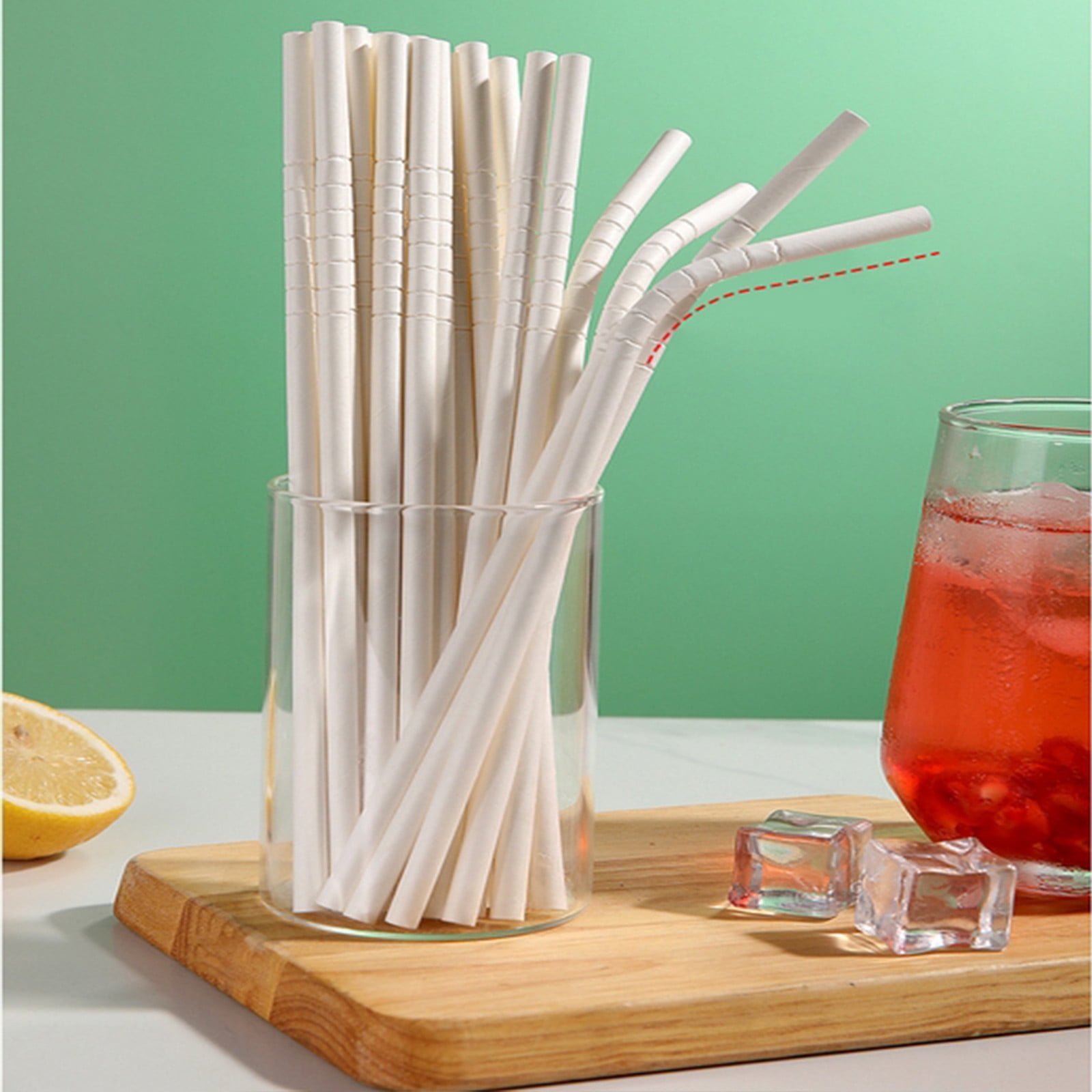 TOPRenddon Bamboo Paper Straws, Individually Wrapped, Bendable, PFAS ...