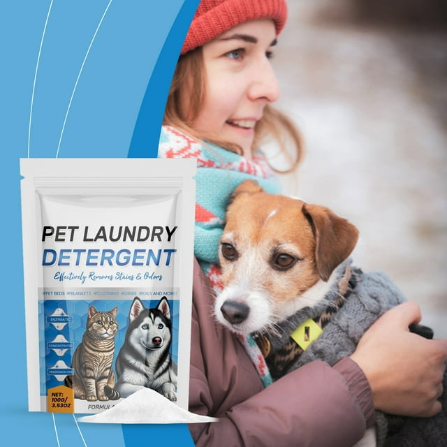 TOPRenddon Bio-Enzymatic Pet Laundry Detergent Powder - Urine Odor Eliminator for Dog Bedding, Cat Blankets & Stain Removal on Clothes (Eco Concentrate)