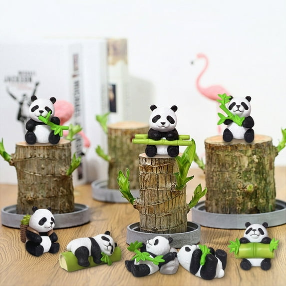 TOPRenddon Brazilian Wood Panda Statue Decorations, Small and Portable Brazilian Wood Hanging Decoration, Wood Panda Ornaments Housewarming Gift for Family and Friends Random 1pcs