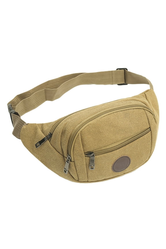 Canvas Crossbody Bag for Men Women | Anti-Theft Sling Pack | Lightweight Fanny Pack for Hiking Cycling Travel Gym Running Essentials