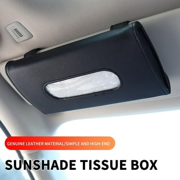 TOPRenddon Car Sun Visor Tissue Box,Antique PU Leather Tissue Box Holder Cover Rectangular Napkin Case Dispenser, Hanging Tissue Bag Paper Box Car Roof Paper Box