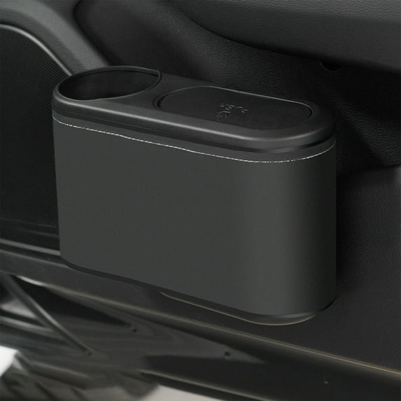 TOPRenddon Car Trash Can with Lid, Car Trash Cans, Car Interior Supplies, Front Doors, Rear Cup Holders, Umbrella Storage, Pocket Storage Box, Multipurpose Trash Bin for Car