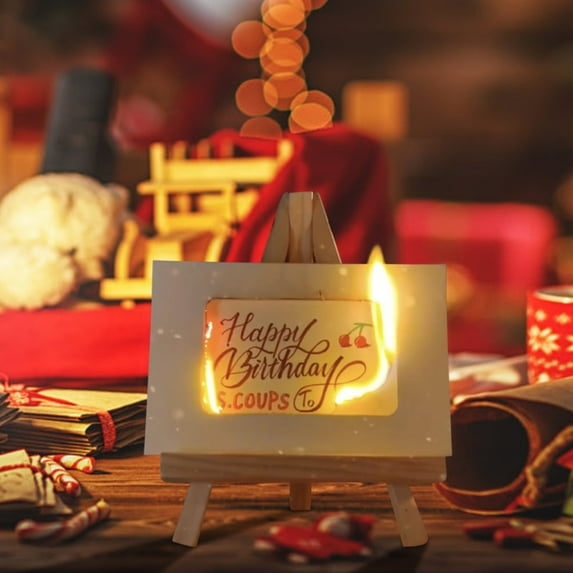 TOPRenddon Christmas Gifts Christmas Flame Greeting Card DIY Handmades Burning With Matches Happy Birthday Envelope Paper Material Wrapped Greeting Card Gift To Girlfriend