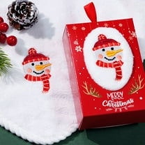 TOPRenddon Christmas Hand Towels, Christmas Trees Decorative Dish Towels, 100% Cotton Wash Basin Towels for Drying, Cleaning, Cooking & Baking, Embroidered Christmas Holiday Design Towels Gift Set