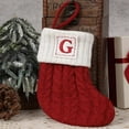 thumbnail image 1 of TOPRenddon Christmas Stockings with Initials, 7.1 Inches Small Embroidered Letter Knit Red White Christmas Stocking for Family Holiday Decorations and Xmas Tree Fireplace, 1 of 2