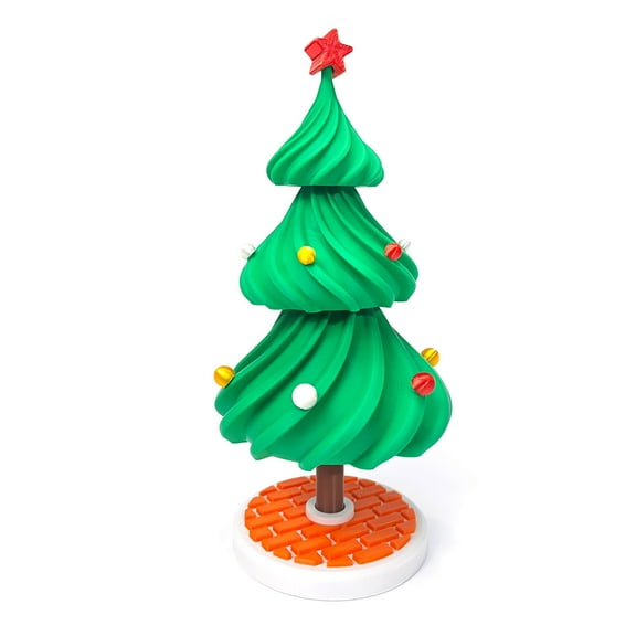 TOPRenddon Cute Dancing Christmas Tree, Portable Mini Swaying Tree for Christmas Decoration, 3D Printed Spinning Fidget Toys Xmas Tree Desktop Toy Xmas Desk Decor for Home Office Work