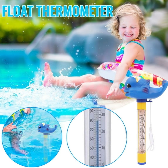 TOPRenddon Cute Floating Pool Thermometer for Baby Bath & Spa – Instant-Read 120°F/50°C Water Thermometer with Safety Rope