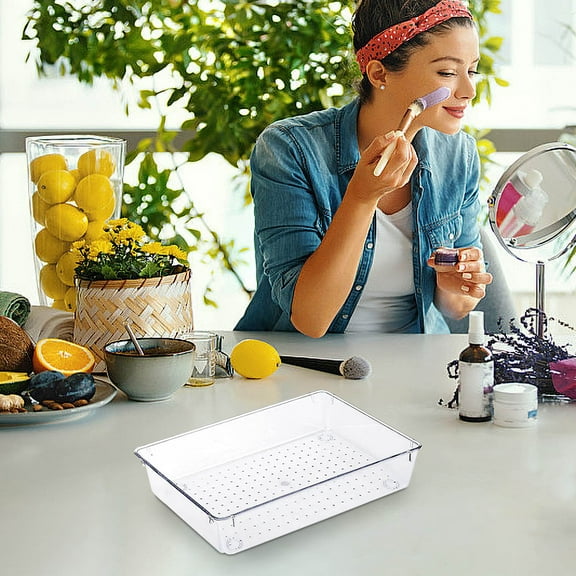 TOPRenddon Desk Drawers, Storage Boxes, Stationery, Sundries, organizing, Household Cosmetics, Transparent Dividing Small Boxes, Polka Dot