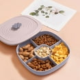 thumbnail image 1 of TOPRenddon Divided Serving Tray with Lid and Handle, Portable Snack Fruit Tray with 4 Compartments, Snackle Box Container Platters Organizer for Candy Fruits Nuts Snacks, 1 of 8