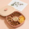 thumbnail image 1 of TOPRenddon Divided Serving Tray with Lid and Handle, Portable Snack Fruit Tray with 4 Compartments, Snackle Box Container Platters Organizer for Candy Fruits Nuts Snacks, 1 of 8