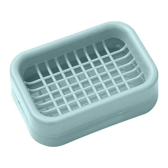 TOPRenddon Double-Layer Bar Soap Holder Bar Soap Holder for Shower Soap Dish with Drain Soap Saver Box Container Plastic Soap Dish for Bathroom Counter,Kitchen,Toilet,Soap