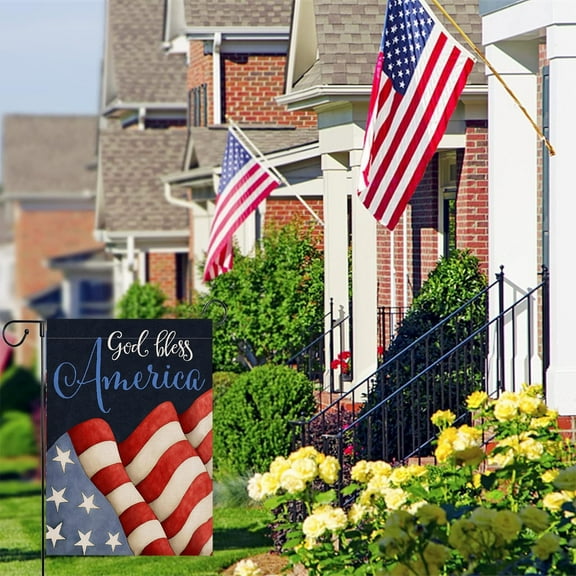 TOPRenddon Double-Sided American Garden Flag - 12x18 Inch 4th of July Outdoor Decor | Fade-Proof Polyester USA Flag for Yard, Farmhouse & Mailbox