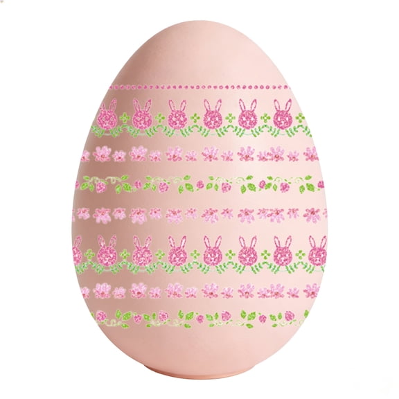 TOPRenddon Easter Glitter Powder Stickers, 4.7x6.8in Multicolor Paper Stickers with Rabbits Chicks Eggs, Festive Party Decorations for Easter Crafts & Egg Embellishments