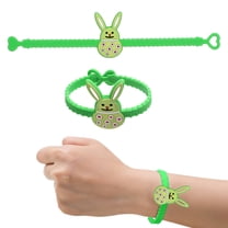 TOPRenddon Easter Party Favors Silicone Bracelets Egg Bunny Rubber Wristbands for Kids Teens Easter Basket Fillers Gift Party Decorations