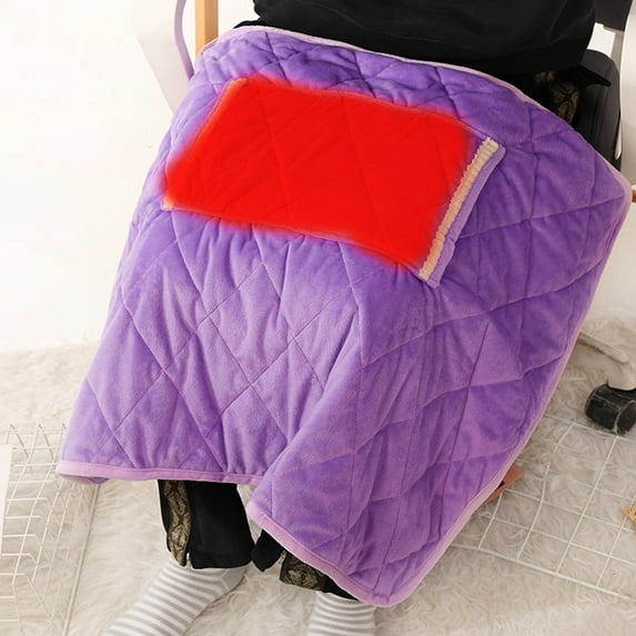 TOPRenddon Electric Blanket, 24x32 Inch USB Cotton Heated Shawl Heated Throw Blanket with Hand Pocket Warm Knee Foot Shawl Plush Knee Warmer Lunch Breack Electric Heated Blanket for Home Office Car