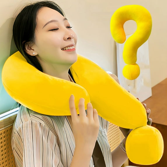 TOPRenddon Flock Question Mark Pillow – Ergonomic Office Nap & Car Travel Neck Support Pillow for Adults/Kids (Eco-Friendly Gift-Ready)