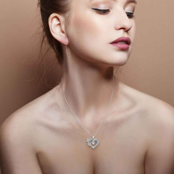 TOPRenddon Gifts for Mom Mother Necklace Pendant Alloy for Women Love Heart Mom Birthday Gifts