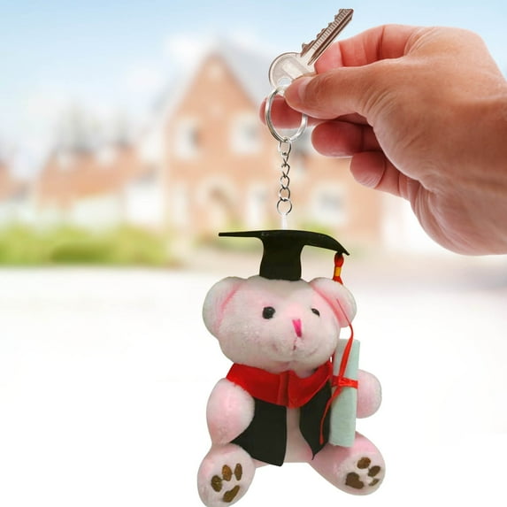TOPRenddon Graduation Bear Plush Toy with Detachable Doctoral Cap – 12cm Keepsake Stuffed Animal for Grads, Car Accessory, Keychain Charm | Bachelor’s Gown Gift for College, High School