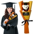 thumbnail image 1 of TOPRenddon Graduation Teddy Bear Bouquet – Cute Plush Bear with Cap & Gown, Everlasting Foam Flowers, Perfect Graduation Gift for Her, Him, Friends, Decor (14", Child-Safe & Durable), 1 of 5