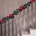 thumbnail image 1 of TOPRenddon Halloween Artificial Flowers, Black Rose Garland for Halloween Decorations 69 Inch Artifical Rose Vine with BlackBerry and Leaves Realistic Vivid Floral Garland for Fall Thanksgiving, 1 of 6