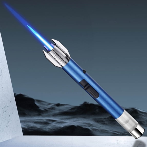 TOPRenddon Heavy-Duty Refillable Jet Flame Lighter – 1300°C Windproof Torch for BBQ, Charcoal, Camping & Cooking with Adjustable Flame, 360° Ignition & Safety Lock