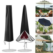 TOPRenddon Heavy-Duty Waterproof Umbrella Cover for 9ft-12ft Patio Umbrellas – UV/Fade-Resistant Zippered Parasol Protector with Windproof Drawstring, Fits Cantilever & Market Umbrellas